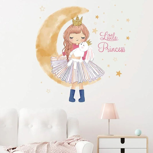 Décoration Murale - PrincesseSticker™ - Lune Beige - Bébé Castel