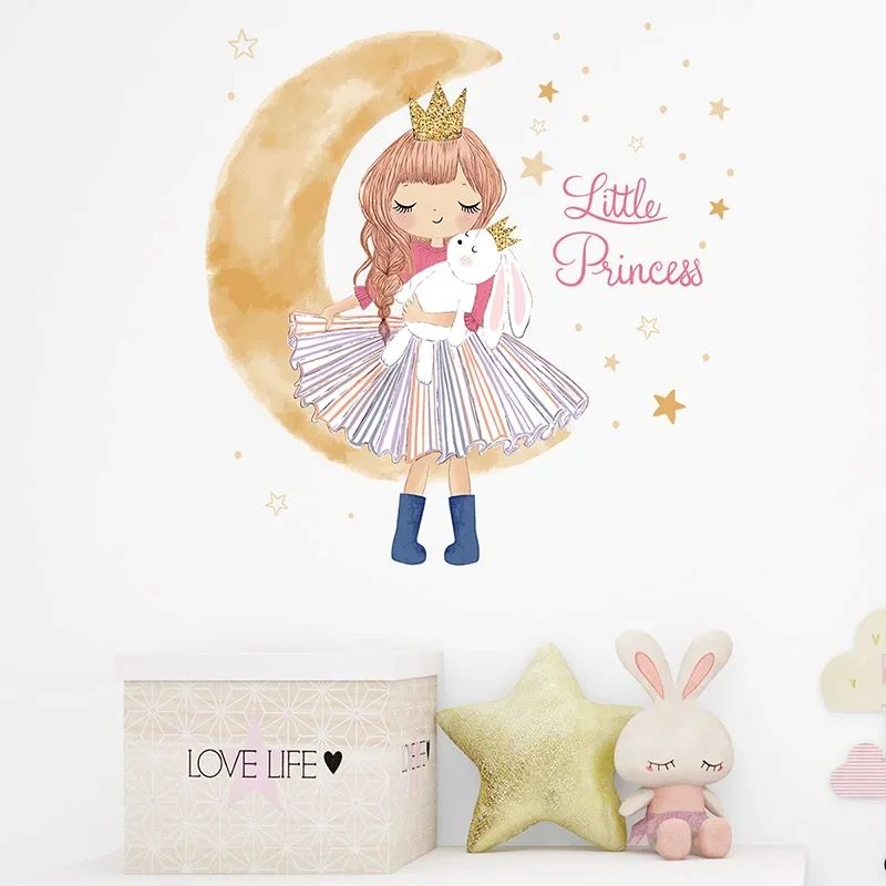 Décoration Murale - PrincesseSticker™ - Lune Beige - Bébé Castel