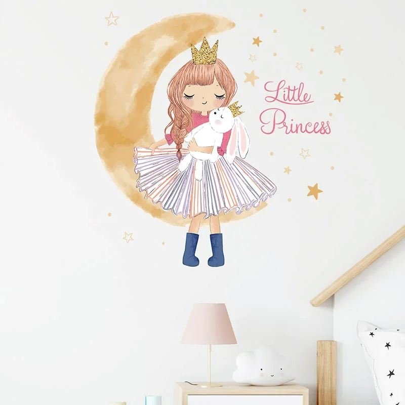 Décoration Murale - PrincesseSticker™ - Lune Beige - Bébé Castel