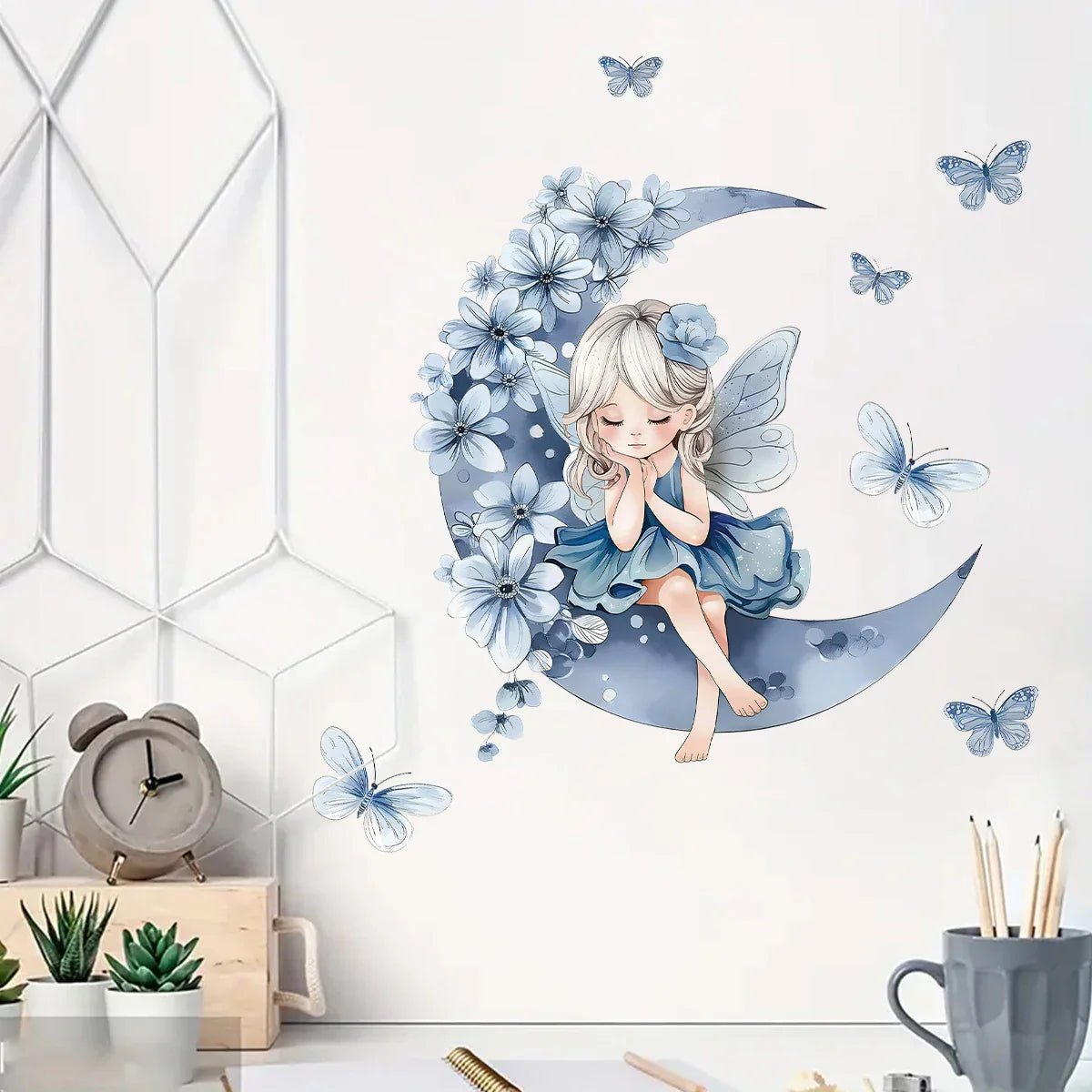 Décoration Murale - PrincesseSticker™ - Lune Bleue - Bébé Castel